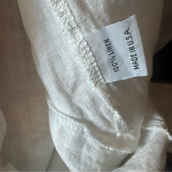 Bryn Walker Kia light linen adjustable drawstring open front vest in White small - Picture 10 of 11